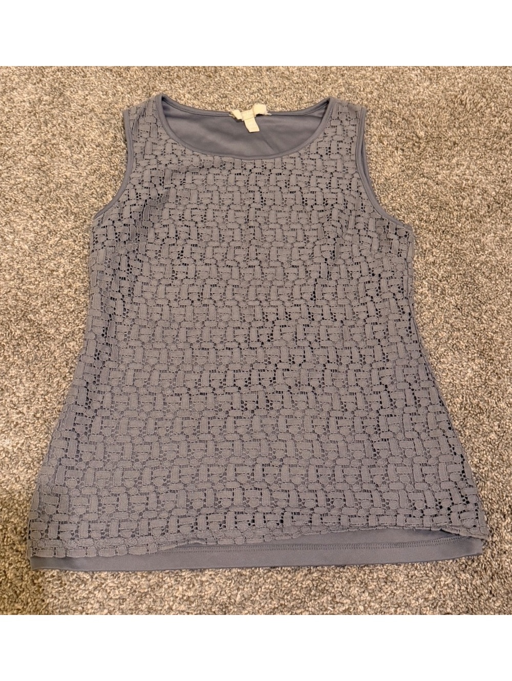 Banana Republic Gray Lace Sleeveless Blouse Top XS